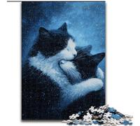 Rompecabezas artístico Abstracto de Gato Negro de 1000 Piezas para Adultos y Adolescentes Ideal para armar y Regalar a Toda la Familia Apto para niños de 14 años (26x38cm)