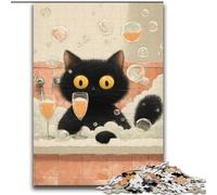 Rompecabezas artístico Abstracto de Gato Negro de 2000 Piezas, Juegos Familiares y Actividades para el hogar, Regalo de cumpleaños, Regalo de Viaje (70x100cm)
