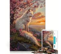 Rompecabezas artístico Árbol de Flores de Zorro Blanco para Adolescentes 1000 Piezas Juego para Estimular la Mente Ensamblaje Firme y Seguro Actividad para Fortalecer los Estrechos de Parejas