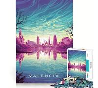 Rompecabezas artístico con Reflejo del Paisaje Urbano de Valencia,1000 Piezas Juego de ingenio y Habilidad Ajuste Estable,sin Piezas Que se muevan Un pasatiempo Agradable para Fines de Semana Largos