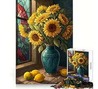 Rompecabezas artístico de 1000 Piezas con Forma de Ramo de Girasoles Brillantes y Limones Frescos,Ideal para Adolescentes Fomenta el Pensamiento crítico práctico para Navidad