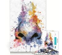 Rompecabezas artístico de anatomía Nasal en Acuarela para Adultos 1000 Piezas Juego de Memoria Ajuste Firme Montaje Seguro Juego de construcción de Conexiones significativas (38x52cm)