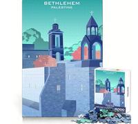 Rompecabezas artístico de Belén,Palestina,1000 Piezas para Adolescentes Desarrolla la Capacidad de razonamiento,es un pasatiempo Divertido y Tiene Bordes limpios Regalo Ideal para el Invierno 50x75cm