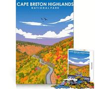 Rompecabezas artístico de Cape Breton Highlands de 1000 Piezas para estimular la Mente, Relajante y Divertido, con Corte Suave, cumpleaños (38x26cm)