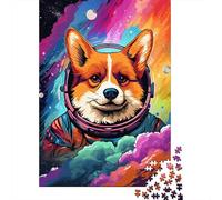 Rompecabezas artístico de Corgi Astronauta, 100% cartón Reciclado, de Primera Calidad, para Adultos y niños, 1000 Piezas (38 x 26 cm)