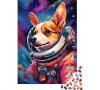 Rompecabezas artístico de Corgi Astronauta, 100% cartón Reciclado, de Primera Calidad, para Adultos y niños, 1000 Piezas (38 x 26 cm)