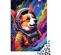 Rompecabezas artístico de Corgi Astronauta, de Primera Calidad, 100% Reciclado, para niños y Adultos a Partir de 12 años, 1000 Piezas (38 x 26 cm)