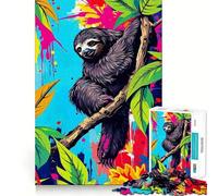 Rompecabezas artístico de Perezoso en la Jungla para Adolescentes, 1000 Piezas, Juguete de lógica Mental, Alivio del estrés, Corte Firme, Regalo de Santa Claus 38x26cm