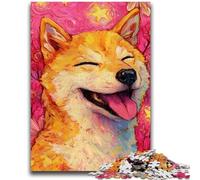 Rompecabezas artístico de Shiba Inu para Adolescentes, 1000 Piezas, para Adultos, Juegos Familiares desafiantes, Juguetes de Bricolaje para Decorar la Pared del hogar (75x50cm)