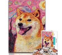Rompecabezas artístico de Shiba Inu para Adolescentes, 1000 Piezas, para Juegos educativos, desafío, Juguete, Regalo de cumpleaños, Arte de Pared, 75x50cm