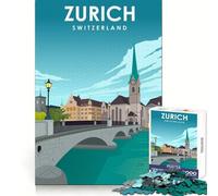 Rompecabezas artístico de Zúrich, Suiza, para Adolescentes, 1000 Piezas, Ejercicio Mental, recreación Tranquila, Corte de precisión, Gran Regalo (38x26cm)
