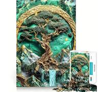 Rompecabezas artístico del Árbol del Mundo Yggdrasil para Adultos,1000 Piezas,para desarrollar la Memoria,Ajuste Estable,sin Piezas Que se muevan,Compacto,Ideal para Jugar en Familia (38x26cm)