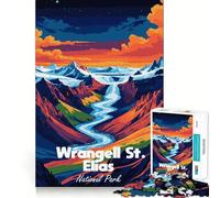 Rompecabezas artístico del Parque Nacional Wrangell-St Elias para Adolescentes,1000 Piezas,Juego para desarrollar la Mente,Cortado con láser para un Tiempo de relajación Ejercicios mentales
