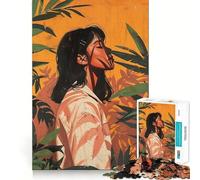 Rompecabezas artístico Mujer en un Entorno Tropical de 1000 Piezas Estimula la Mente Diversión sin Rebabas Piezas de Corte Limpio Juguete para el Entretenimiento en Interiores Durante Las Vacaciones