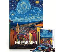 Rompecabezas artístico Noche Estrellada de Valparaíso, Chile, para Adultos, 1000 Piezas, Ejercicio Mental, Escape Tranquilo, Cierre Seguro, Bonito Regalo (38x26cm)