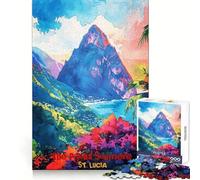 Rompecabezas artístico Pitons Soufrière de 1000 Piezas para Adultos, Juguete de lógica Mental, diversión Tranquila, Corte Firme, Regalo preciado 38x26cm