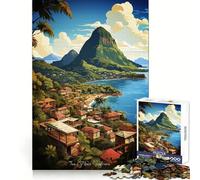 Rompecabezas artístico Pitons Soufrière para Adolescentes, 1000 Piezas, Juguete cognitivo, pasatiempo Tranquilo, Borde Premium, 50x75cm