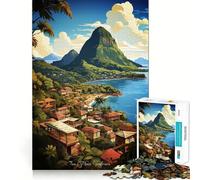 Rompecabezas artístico Pitons Soufrière para Adolescentes, 1000 Piezas, Juguete cognitivo, pasatiempo Tranquilo, Borde Premium, 50x75cm