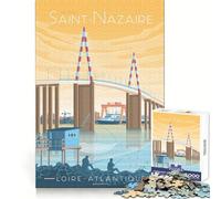 Rompecabezas artístico Puente de Saint Nazaire,1000 Piezas para Adultos,para ejercitar la Mente,recreación Tranquila,Cierre Seguro,Regalo Original (50x75cm)