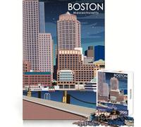 Rompecabezas artísticos de Boston, Massachusetts, para Adultos, 1000 Piezas, creativos, relajantes, con Bordes precisos, Sorpresa navideña (38x26cm)