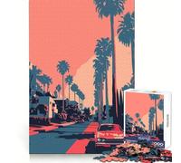 Rompecabezas artísticos de Puesta de Sol californiana de 1000 Piezas para Adultos Mejora la Memoria Diversión Relajante Corte de Calidad Un Regalo Encantador (38x52cm)