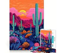 Rompecabezas artísticos del Parque Nacional Saguaro de Arizona para Adultos, 1000 Piezas, para ejercitar la Mente y relajarla, con Bordes precisos, de la colección Art Collection (38x52cm)