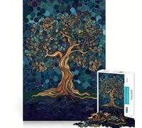 Rompecabezas artísticos Originales del Árbol de la Vida para Adultos, 1000 Piezas Fortalece la Memoria Pasatiempo para el hogar Bordes limpios Regalo Elegante (38x52cm)