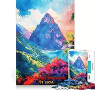 Rompecabezas artísticos Pitons Soufriere para Adolescentes, 1000 Piezas, Juguete de lógica, diversión Relajante, Bordes Suaves, Regalo de cumpleaños 50x75cm