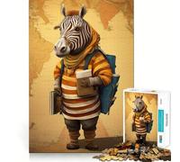 Rompecabezas artísticos Zebra Traveler para Adultos,1000 Piezas,estimulación Mental,Juego de Corte preciso,alineación, Actividad para Fortalecer los Lazos Familiares (38x26cm)