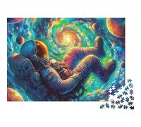 Rompecabezas Astronaut Premium 1000 Piezas para Adultos Astronauta Flotando en Galaxia Cósmica Arremolinada Grueso Robusto Vibrante Desafiante Difícil Alivio de Estrés 52x38cm/1000pcs