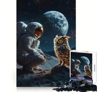 Rompecabezas Astronauta Conoce al búho cósmico de 1000 Piezas para Adolescentes Ideal para ejercitar la Memoria, Relajarse y divertirse Bordes limpios (38x26cm)