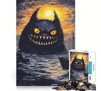 Rompecabezas Ataque de Monstruo Marino de 1000 Piezas para Adultos Juguete Inteligente para el hogar Bordes Lisos Artículo de colección (38x26cm)