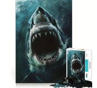 Rompecabezas Ataque de Tiburón de 1000 Piezas para Adolescentes Mejora la Memoria Divertido y Relajante Piezas de colección de Arte con Corte nítido 38x26cm