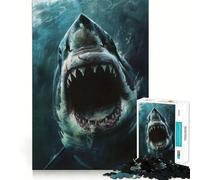 Rompecabezas Ataque de Tiburón para Adolescentes, 1000 Piezas, Juguete de Lógica Mental, Alivio del Estrés, Corte Firme, Regalo de Deseo de Santa Claus 38x52cm