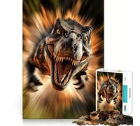 Rompecabezas Ataque del T-Rex Furioso para Adolescentes,1000 Piezas,Divertido Juego de Memoria,Superficie Lisa sin Rebabas,Regalo de cumpleaños,Juguete para ejercitar la Mente (38x26cm)
