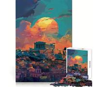 Rompecabezas Atardecer en Atenas, Grecia para Adolescentes, 1000 Piezas, para ejercitar la Mente, Actividad para el hogar, Bordes precisos, Regalo Festivo 38x26cm