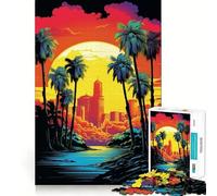 Rompecabezas Atardecer en Cali, California de 1000 Piezas para Adolescentes Mejora la Memoria Divertido y Relajante Piezas de colección con Corte nítido 38x52cm