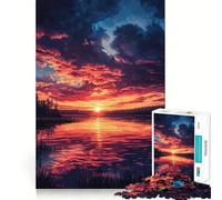 Rompecabezas Atardecer en el Lago Sereno de 1000 Piezas para Adolescentes Juguete para ejercitar la Mente Regalo de Temporada para armar (38x52cm)