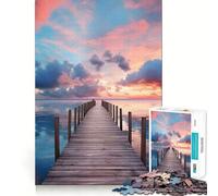 Rompecabezas Atardecer en el Muelle para Adolescentes, 1000 Piezas, Wise Think Toy, diversión y Entretenimiento, decoración de Pared con Corte nítido (38x26cm)