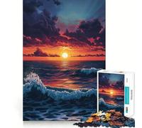 Rompecabezas Atardecer en el Océano de 1000 Piezas para Adultos, un desafío Mental, Juguete para el Tiempo Libre, diseño nítido y un Regalo increíble (50x75cm)
