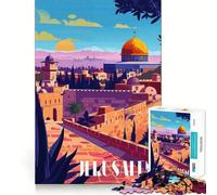 Rompecabezas Atardecer en Jerusalén para Adultos, 1000 Piezas, Juguete para ejercitar la Mente, Divertido, Corte de precisión, 50x75cm