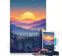 Rompecabezas Atardecer en la Naturaleza para Adolescentes, 1000 Piezas, Juguete cognitivo, pasatiempo Tranquilo, Borde Premium, 38x26cm
