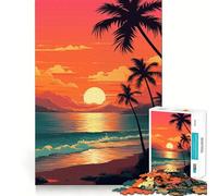Rompecabezas Atardecer en la Playa de 1000 Piezas para Adultos Juguete Inteligente para Jugar en Interiores Corte preciso Un Regalo Encantador 50x75cm
