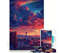 Rompecabezas Atardecer en Las Vegas, Nevada de 1000 Piezas para Adolescentes Mejora la Memoria Divertido y Relajante Piezas de colección con Corte nítido 50x75cm
