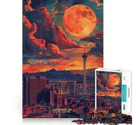 Rompecabezas Atardecer en Las Vegas, Nevada para Adolescentes, 1000 Piezas, Juguete Inteligente, Tiempo Libre, Corte preciso, Regalo de Temporada 38x26cm