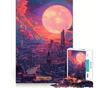 Rompecabezas Atardecer en Manchester, Reino Unido para Adolescentes, 1000 Piezas, Juguete Inteligente, Tiempo Libre, Corte preciso, Regalo de Temporada 38x52cm