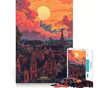 Rompecabezas Atardecer en Oxford, Reino Unido, 1000 Piezas, para Adolescentes Juguete Educativo y Divertido Diseño Compacto 50x75cm