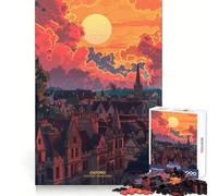 Rompecabezas Atardecer en Oxford, Reino Unido, 1000 Piezas, para Adolescentes Juguete Educativo y Divertido Diseño Compacto 50x75cm