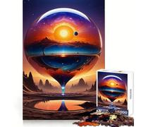 Rompecabezas Atardecer en un Planeta Desconocido de 1000 Piezas para Adultos Mejora la Memoria Un Momento cálido Obra de Arte para armar 50x75cm