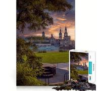 Rompecabezas Atardecer sobre Dresde para Adolescentes, 1000 Piezas, Juguete para ejercitar la Mente, fácil y Divertido, Ideal para armar Un Regalo entrañable 38x52cm